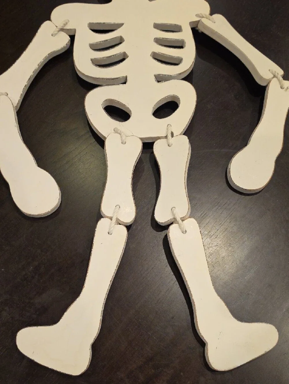 Halloween White Wooden Hanging Skeleton, 27